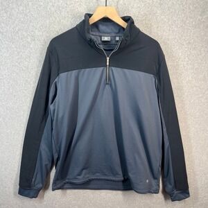 FootJoy ThermoSeries Mens Large Quarter Zip Golf Pullover Navy Black 1627587